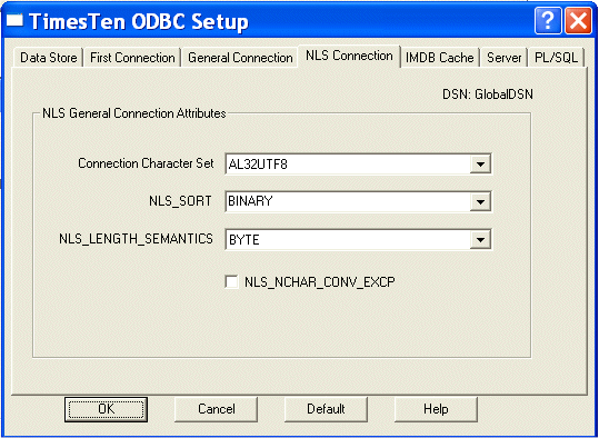 Setting the connection character set