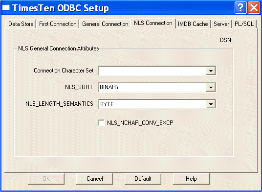 NLS connection attributes