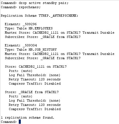 Repschemes on cachedb2