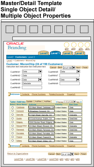 master/detail template
