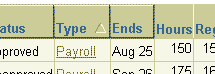 Example of Column Sorting Indicator Icon in Column Header